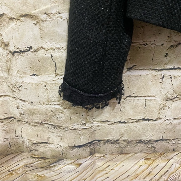 NWT Love 21 Forever 21 Black Tweed Lace Chain Blazer Jacket - Picture 3 of 7